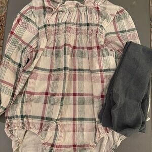 Plaid Long SleeveBaby Girl Buble NWT and stockings